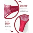 thumbnail image 5 of Ausing&nbsp;Womens Sexy Lingerie Set Floral Lace Ladies Sheer Mesh Embroidered Bra Panty Sets Two Piece Matching Push-Up Bra and Underwear S Burgundy, 5 of 6