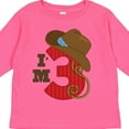 thumbnail image 4 of Inktastic Cowboy 3rd Birthday I'm Three Girls Long Sleeve Toddler T-Shirt, 4 of 5