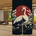 thumbnail image 4 of Japanese Noren Doorway Curtain, Oriental Asian Ukiyo-e Long Door Curtains,Crane Mount Fuji Red Sun Cherry Blossom Window Treatment 33.5"x59" Inch, 4 of 6