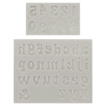 2PCS Polymer Clay Mold, Clay Mold Fondant Mold Letter Mold Silicone Rose for Crafts Air Dry DIY Cake, Grey