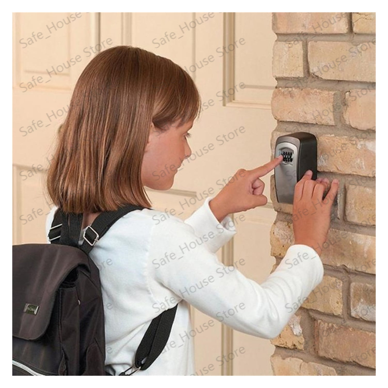 Wall Mount Key Storage Secret Box Organizer 4 Digit Combination Password Security Protection Code Lock Home Safe Deposit Box ,Security and Anti-Theft