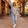 thumbnail image 6 of VV AVEORS Quarter Zip Sweatshirt Women Half Zipper Workout Oversized Hoodies With Kanga Pockets Lightweight Y2K Pullover 2026 Clothes Light Gray XL, 6 of 10