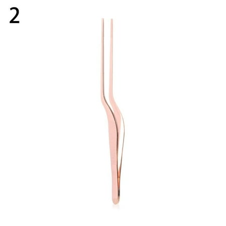 

New Plated Chef Food Tweezers Barbecue Clips Barbecue Tongs Serving Presentation Stainless Steel Kitchen Tools