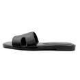 thumbnail image 2 of Women's Slip-On Flat Sandals One Band Design Faux Leather Casual Slides, 2 of 4