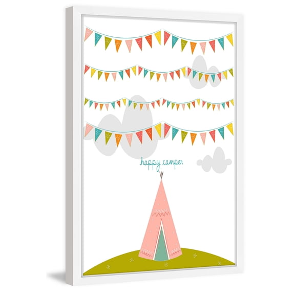 "Pink Tee Pee" Framed Painting Print