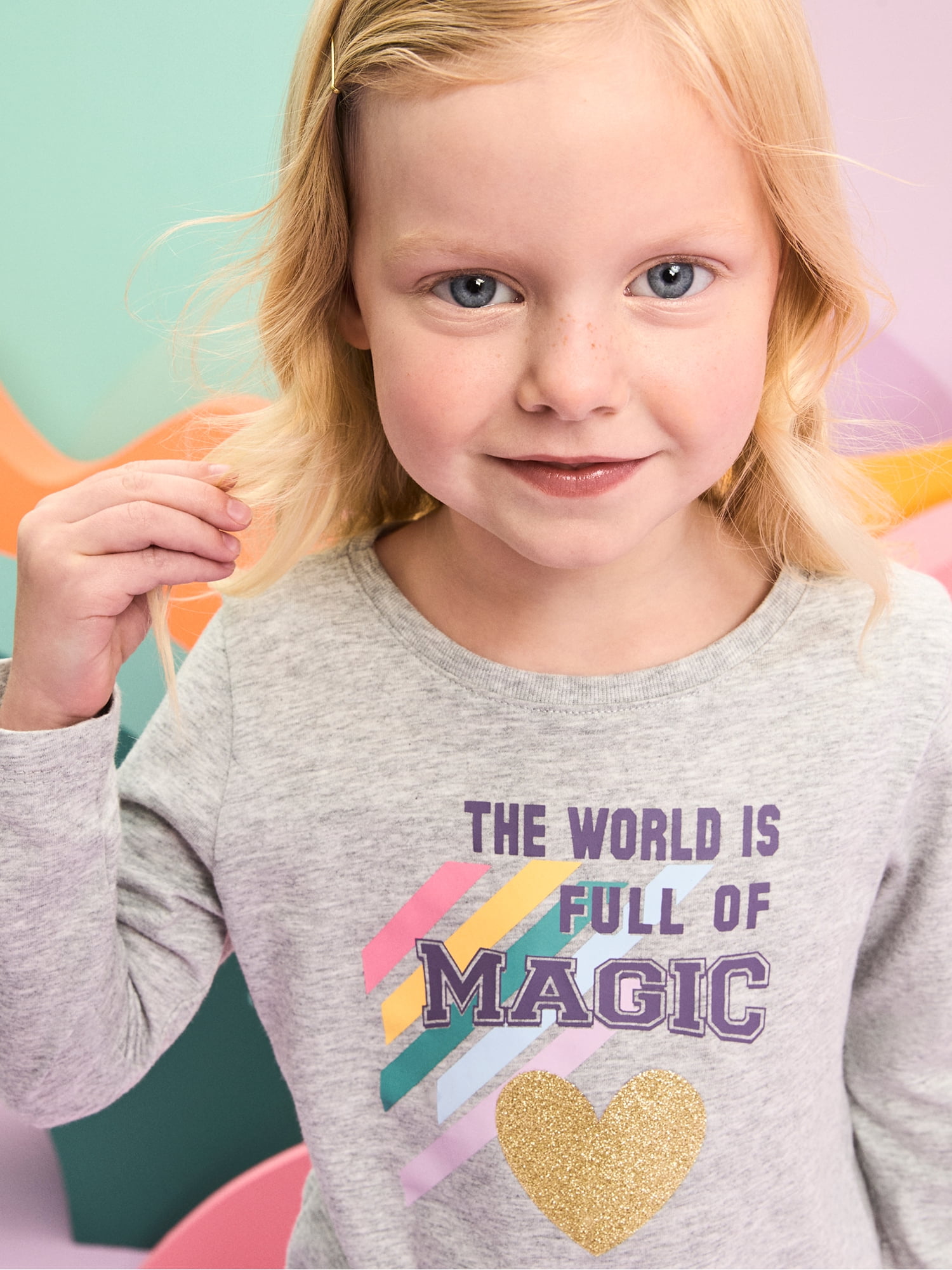 Garanimals Baby & Toddler Girl Long Sleeve Shirts, Single & 3-Pack, Sizes 0-6T