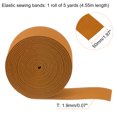 thumbnail image 2 of Uxcell 1 pieza 5 yardas bandas elásticas de costura 1.97" ancho cordón elástico plano para manualidades de bricolaje marrón, 2 of 6