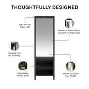 Ameriwood Home Wimberly Wardrobe with Mirror, Black Oak