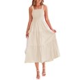 thumbnail image 1 of Vestido PRETTYGARDEN para mujer, a media pierna, verano 2025, color albaricoque, 1 of 9