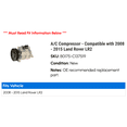 thumbnail image 2 of A/C Compressor - Compatible with 2008 - 2015 Land Rover LR2 2009 2010 2011 2012 2013 2014, 2 of 2