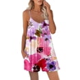 thumbnail image 2 of GaThRRgYP Womens Pants,Womens Straight Leg Pants,Women's Casual Jumpsuits Summer Sleeveless Printed Loose Jumpsuit Wide Leg Short Pant Rompers, 2 of 4