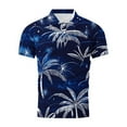 thumbnail image 4 of Zylanna Men's Hawaiian Shirts, Short Sleeve Quickly Dry Turndown Collar Casual Summer Beach Button Down Shirts Blue Size 2XL, 4 of 5