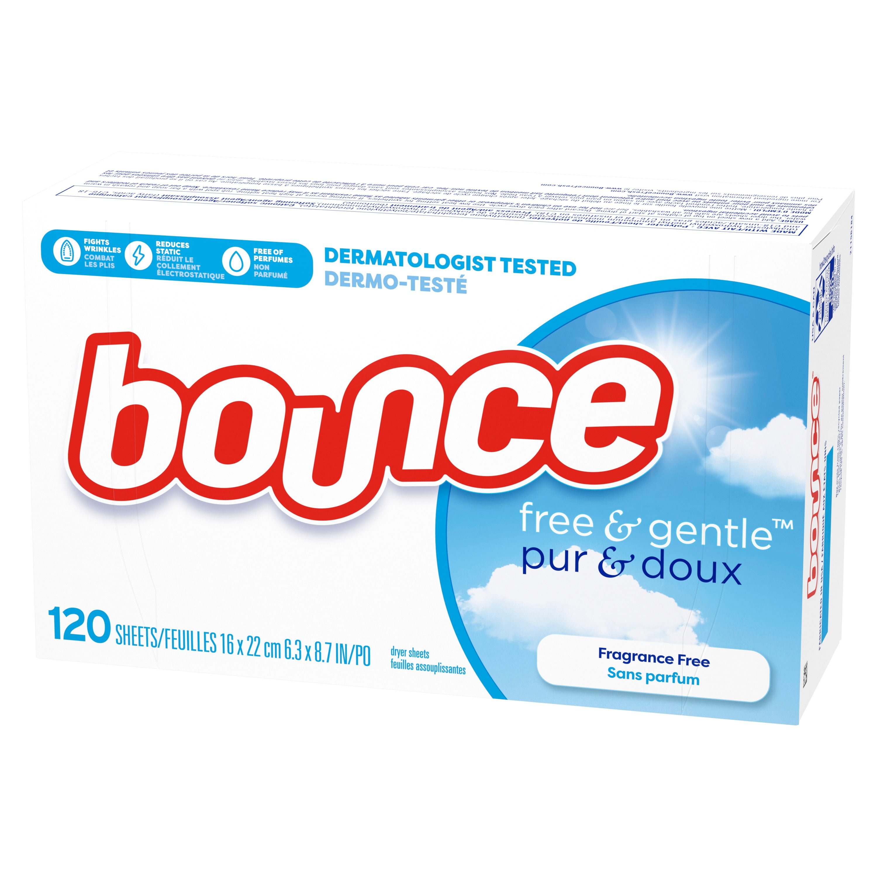 Bounce Free & Gentle Dryer Sheets, Unscented, 120CT