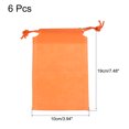 thumbnail image 2 of Uxcell 19x10cm Non-woven Fabric Drawstring Pouch Soft Storage Gift Bag Orange, 6 Pack, 2 of 5