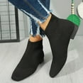 thumbnail image 3 of Women's Slip-On Ankle Boots - Pointed Toe Low Heel with Elastic Sides, 3 of 6