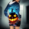 thumbnail image 4 of Taqqpue Halloween Print Hoodie Dress for Women Ghost Pumpkin Witch Mini Dresses Halloween Costumes Long Sleeve Cosplay Halloween Party Dress with Pockets, 4 of 7
