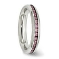 thumbnail image 6 of Auriga Fine Jewelry Stainless Steel Polished 4 mm June Pink CZ Ring for Women Size 8, 6 of 6