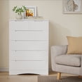 thumbnail image 3 of 6 Drawer White Dresser for Bedroom, 43.7" Wood Tall Chest of Drawers with Anti-Tripping, Large Storage Cabinet for Living Room Entryway, 3 of 6