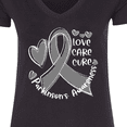 thumbnail image 4 of Inktastic Love, Care, Cure Parkinson's Awareness with Gray Ribbon Women's V-Neck T-Shirt, 4 of 5