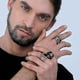 thumbnail image 3 of Anillos vikingos nórdicos grabados para hombre, anillo de martillo de acero inoxidable, joyería para dedo de motero punk (1 unidad, plata), 3 of 4