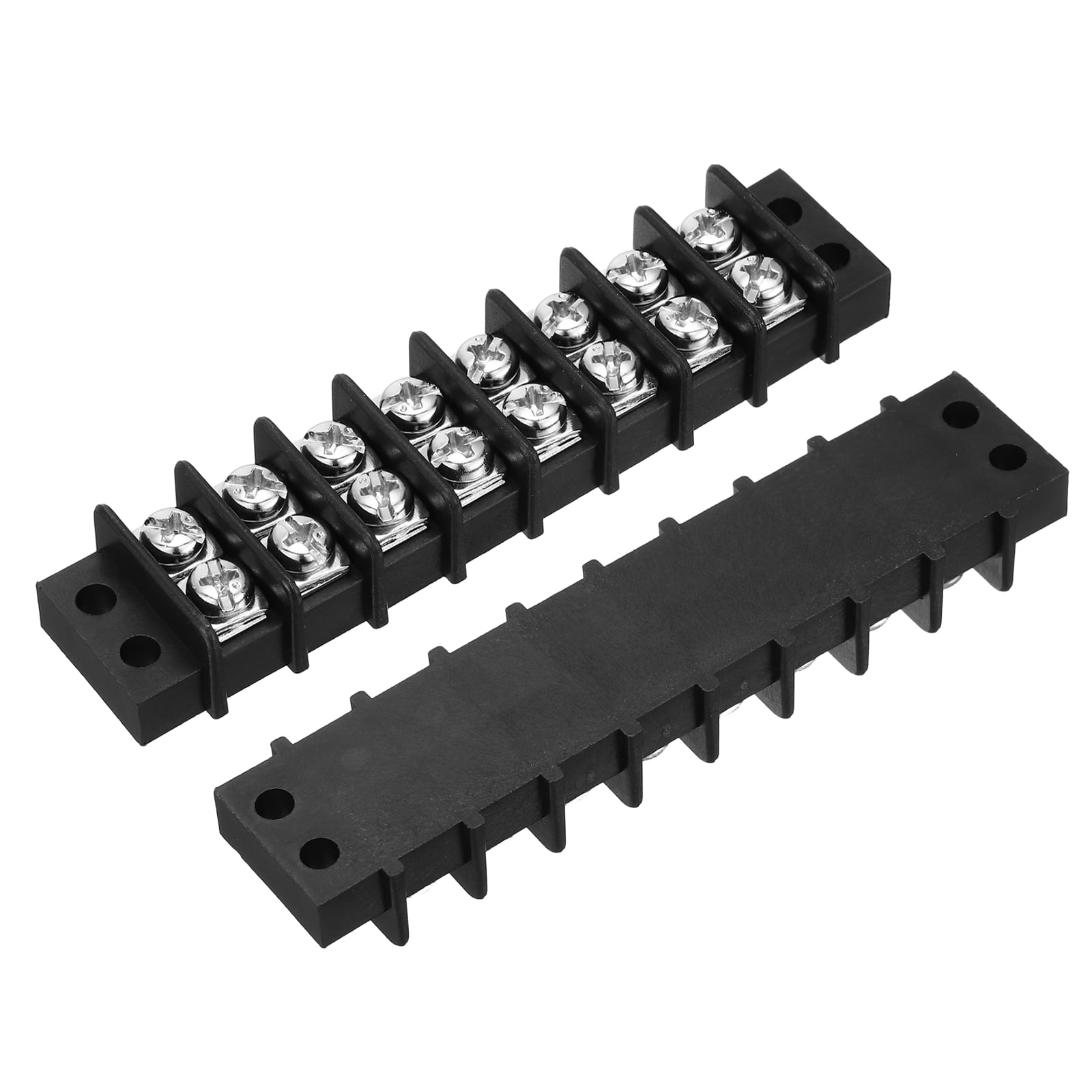 10 Pcs 8 Positions Terminal Block 300V 20A 9.5mm Pitch Dual Rows 8 Circuits DIN Row Screw Terminals Strip