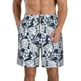 thumbnail image 2 of Uemuo Hawaiian Style Pattern Men's Swim Trunks Hawaiian Beach Bathing Suit Swimsuits Beach Quick-Dry Shorts with Pockets-XX-Large, 2 of 9