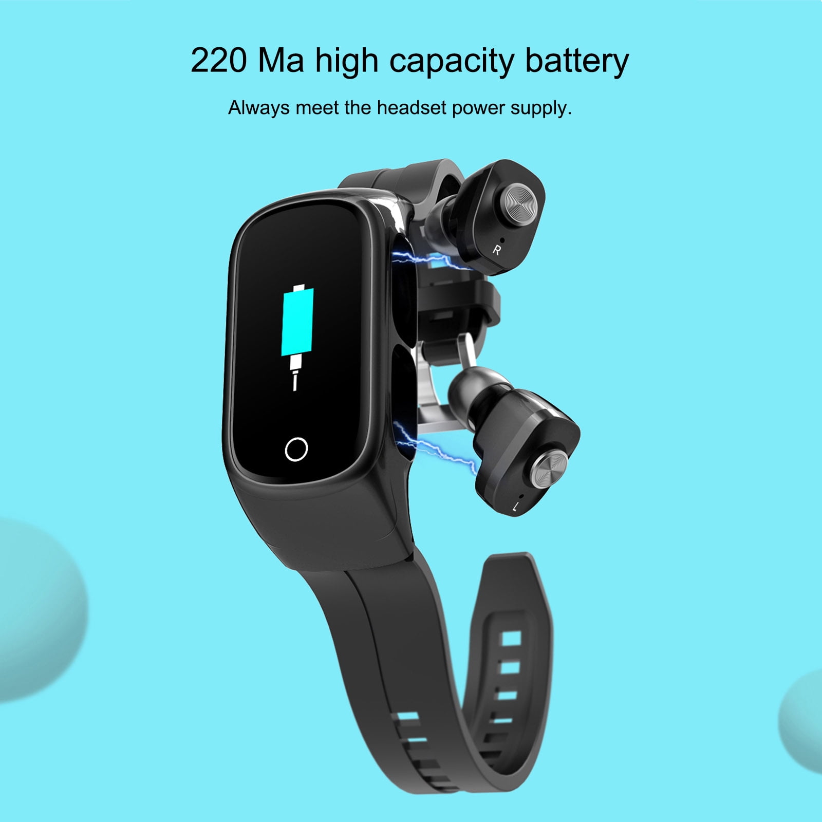 UTELITE M7 Smart Band Men Women Heart Rate Tracker Smart Watch with Wireless  Earphone Bracelet for iPhone Huawei Xiaomi Phones - OnshopDeals.Com