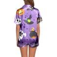 thumbnail image 3 of Fgnfyis Ensemble de Pyjama Décontracté Imprimé pour Femmes et Shorts Pyjama d'Halloween Femmes Violet_004 L, 3 of 6