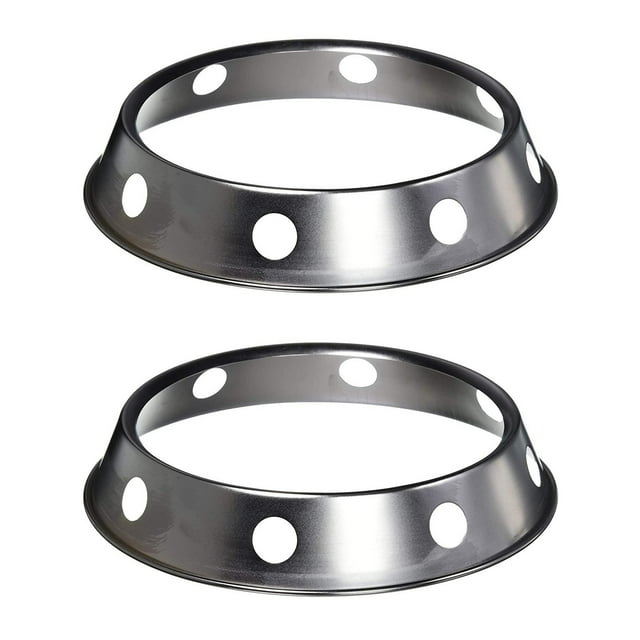 2X Universal Wok Pan Support Rack Stand Wok Ring/Metallic Round Bottom Universal Size for Gas Stove Fry Pans