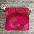 thumbnail image 3 of Ambesonne Hot Pink Quilted Bedspread Set 3 Pcs, Abstract Swirls Shapes, King Size, Hot Pink Magenta Pink, 3 of 3