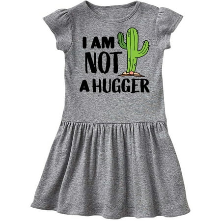 

Inktastic I am Not a Hugger with Cactus Gift Toddler Girl Dress