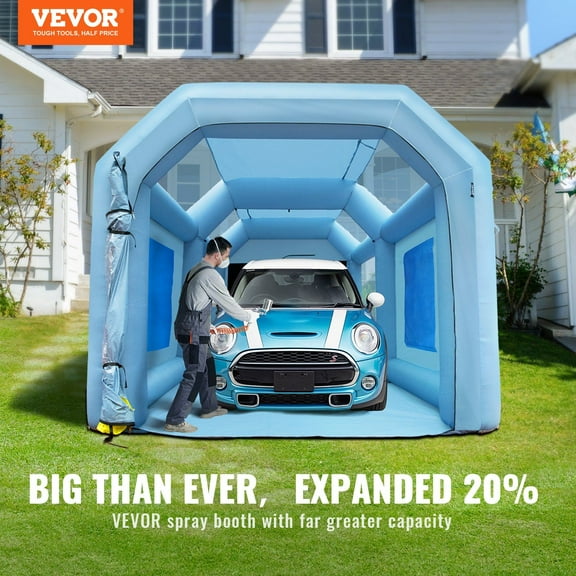 20x10x8ft Inflatable Spray Booth with High-Power Blowers (480W 750W) - Car Paint Tent for Garage, Parking & Workstation