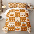 thumbnail image 2 of Erosebridal Fall Pumpkin Maple Leaf Twin Quilt Set for Boys Girls, Orange Patchwork Buffalo Twin Coverlet Set, 2 Pieces, 2 of 7