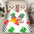 thumbnail image 2 of Homewish Motorcycle Speed Race Full Size Sheets 4-Piece for Female Men Women,Geometric Plaid Grid Breathable Bed Sheets,Extreme Sport Lightweight Sheet Sets,Luxury Bedroom Decor, 2 of 7