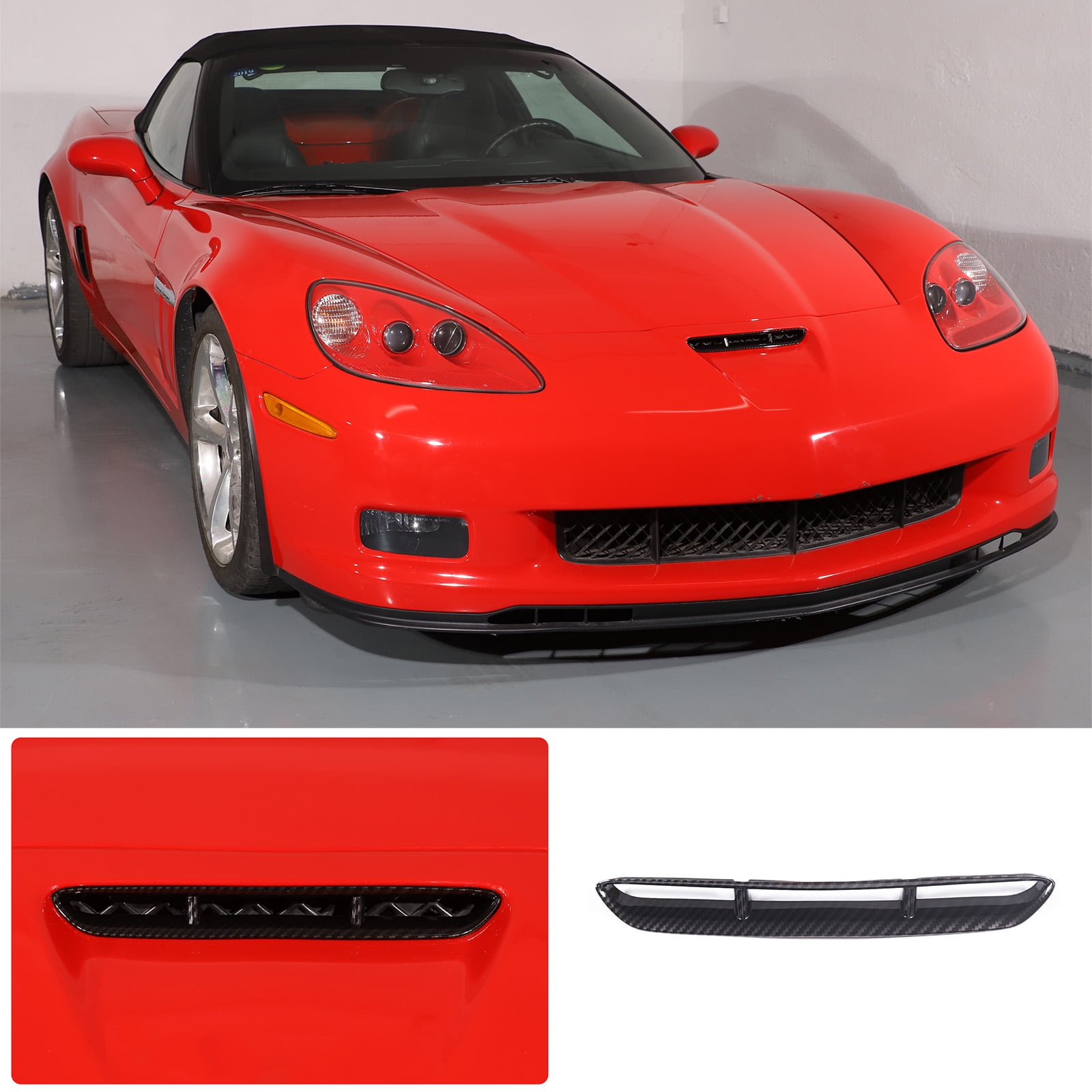 Hood Front Air Intake Decorative Frame for 2005-2013 Corvette C6 , Hood Front Air Intake Decorative Frame, Car Air Intake Decorative Accessories