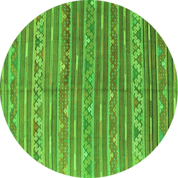Ahgly Company Indoor Round Southwestern Green Country Area Rugs, 3' Round