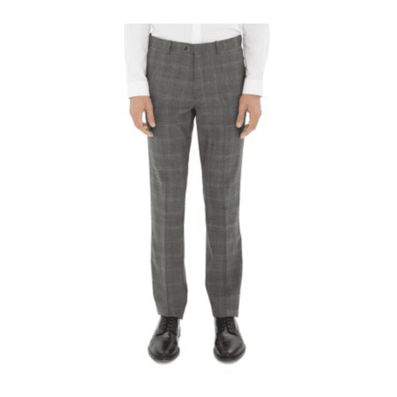 Ralph Lauren Men's, Classic-Fit Comfort Flex Plaid Dress Pant, Gray/Black, 38X34