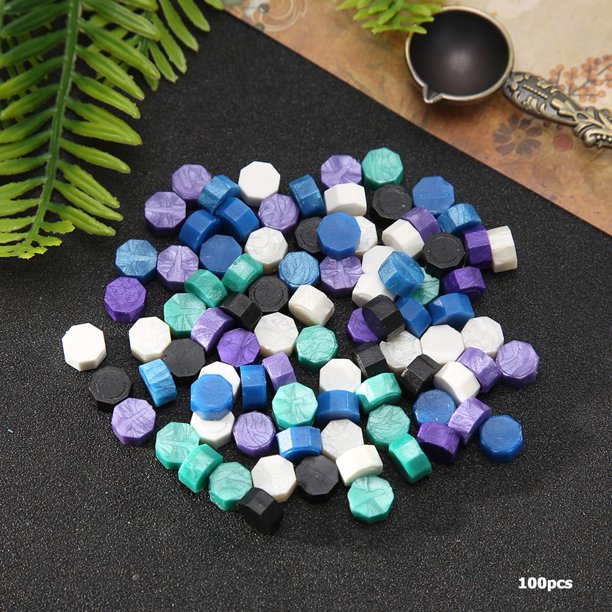 Cuadros Decorativos 100 Uds Retro octágono fuego pintura píldoras sellado cera gránulos estampado sobres