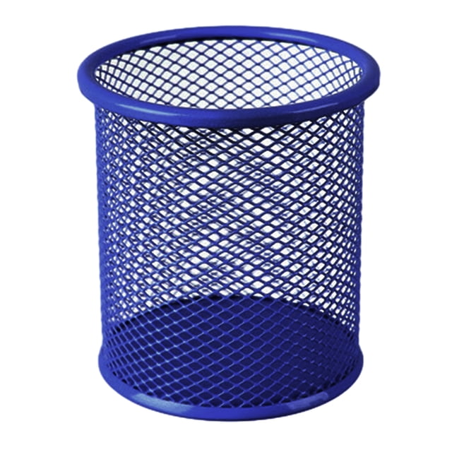 Porta bolígrafos para escritorio, porta lápices, porta bolígrafos de alambre para escritorio, organizador de bolígrafos de oficina, azul