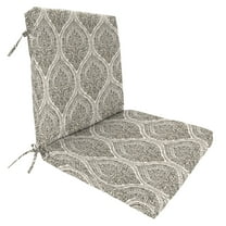 Jordan Manufacturing 44" x 22" Andorra Umber Brown Damask Rectangular Outdoor Chair Cushion with Ties
