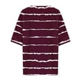 thumbnail image 5 of VgaVtl Womens Plus Tees V-Neck Short Sleeve Tops for Juniors Button Casual Striped Oversized Camping Classy Shirts,Red XXL, 5 of 5