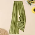thumbnail image 2 of Women's Silk Satin Wide Leg Pants Dressy Flowy Pleated Trousers Business Casual Work Palazzo Pants Casual Summer 2026 Fashion Outfits(New,Camisole), 2 of 4