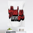thumbnail image 1 of Sayings Tapestry, Head Up Heart Open Inspirational Lettering Style Retro Illustration, Fabric Wall Hanging Decor for Bedroom Living Room Dorm, 5 Sizes, White Burgundy and Black, by Ambesonne, 1 of 1
