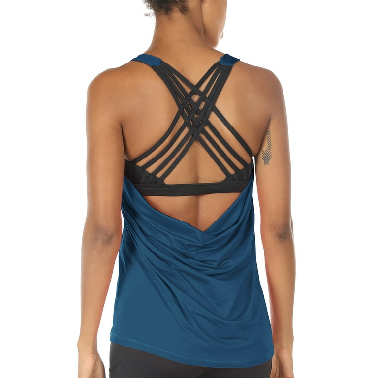 Best Deal for icyzone Workout Tank Tops Built in Bra - Women's Strappy