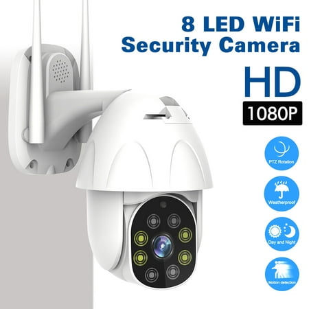 Wireless Security Camera System Night Vision Waterproof WiFi PTZ 1080P FHD Pan Tilt IR IP Cam Home (Best Outdoor Waterproof Camera)