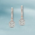 thumbnail image 4 of Diamond Dangle Earring | 8 Carat IGI Certified Cushion Shape Lab Grown Diamond Dangle | 18K in Rose Gold | Lyra Halo Lab Diamond Earrings | Prong Setting | FG-VS1-VS2 Quality | Friendly Diamonds, 4 of 6