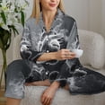 thumbnail image 6 of Pajama Sets for Women 2 Pcs, Heart Illustration Button Down Long Sleeve Sleepwear Lounge PJ Sets, 6 of 6