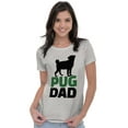 thumbnail image 4 of Pug Dad Cute Doggie Family Pet Owner Womens Slim Fit Graphic Tee Brisco Brands S, 4 of 5