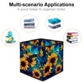 thumbnail image 2 of Starry Sky Sunflower Butterfly Foldable Storage Bins with Handle, 10.8"x10.5"x10.6", Large Capacity, Storage Baskets, Storage Basket, Storage Cubes, 2 of 6