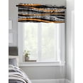 thumbnail image 4 of Kitchen Cafe Valance Curtain for Small Windows,Abstract Orange and Black Stripe Rod Pocket Short Valances Modern Swirling Window Treatment Panel for Living Room/Bedroom/Bathroom,42x18in, 4 of 9